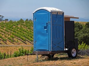 Portable toilet trailer in the out doors