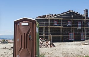 porta potty on a construction site